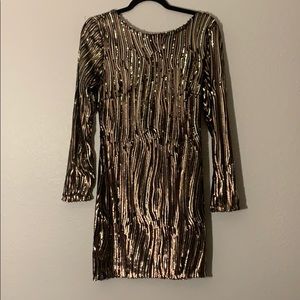 NWT Sequin mini dress with long sleeves